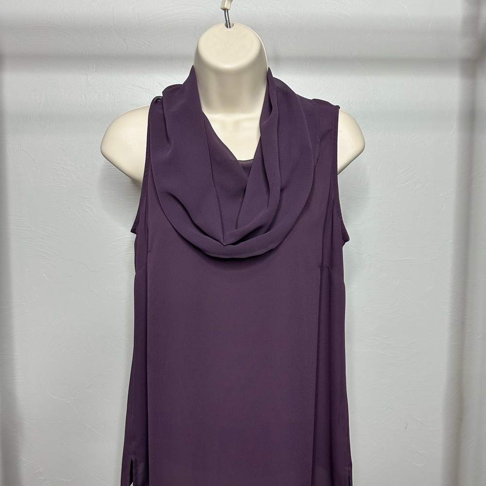 CAbi Deep Purple Cowl Neck Blouse